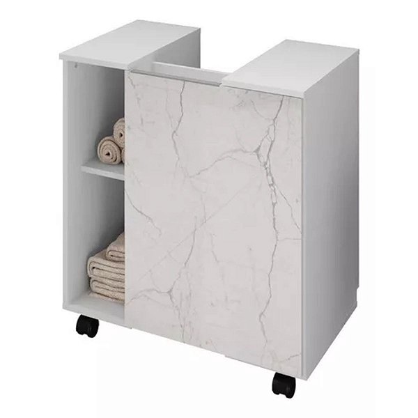 Gabinete Para Banheiro Pequin Sem Pia Branco Carrara