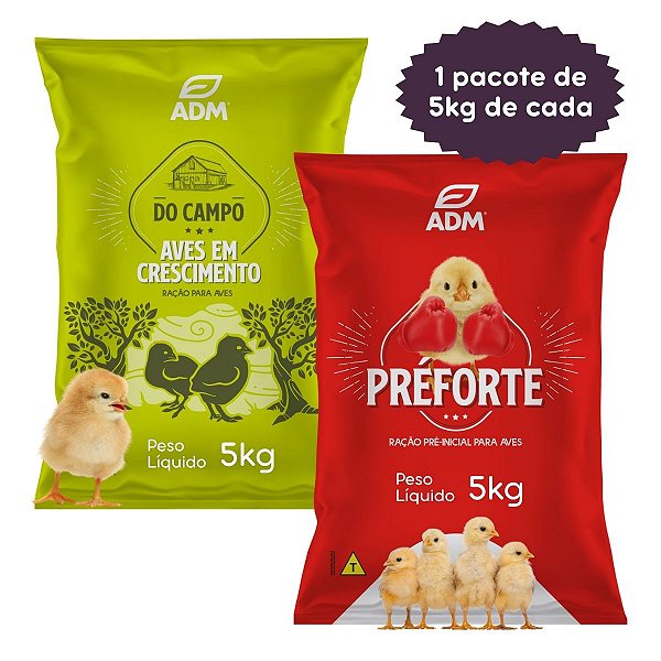 Ração Pré Inicial Para Aves + Ração Para Aves Em Crescimento