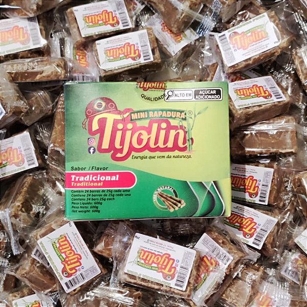 Mini Rapadura Tijolin Sabor Natural - Caixa de 24 un
