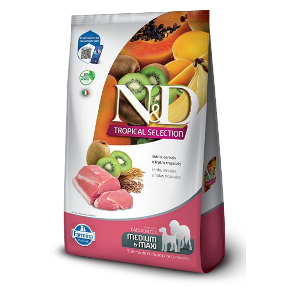 ND Tropical Selection Cães Adultos Medium e Maxxi Suíno 10+2Kg