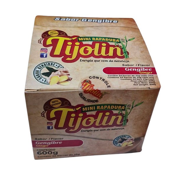 Mini Rapadura Tijolin Sabor Genbibre - Caixa de 24 un