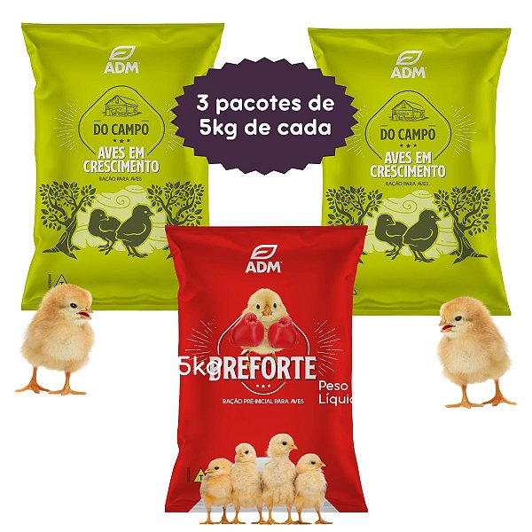 Kit PREFORTE + 2 DO CAMPO AVES EM CRESCIMENTO - Total 15kg