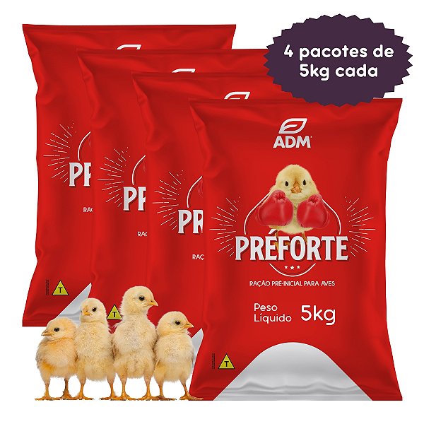 PRÉFORTE Ração Pré Inicial Para Aves 20kg