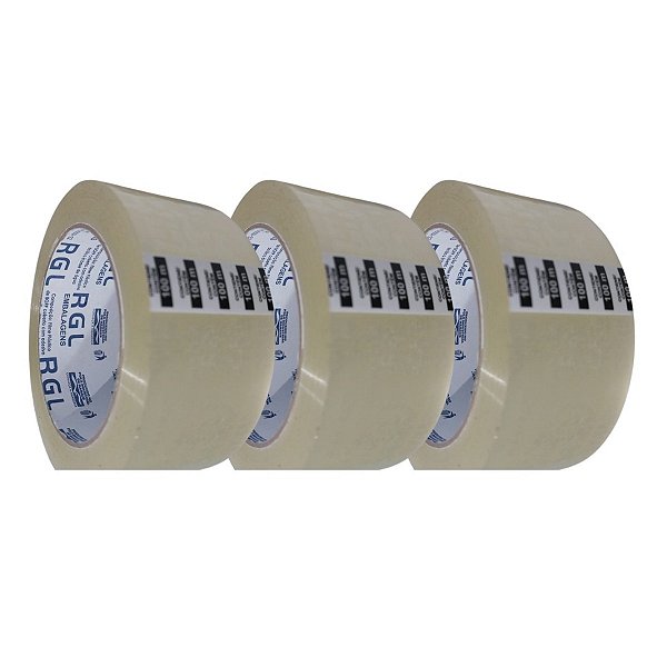 Kit 3 Fitas Adesivas Transparentes RGL 45mmx100m - 45 Micras