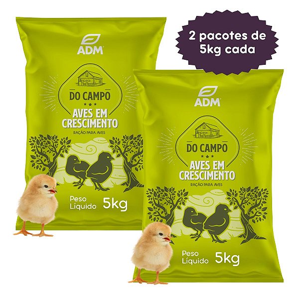 Kit 2 un DO CAMPO AVES EM CRESCIMENTO Ração para Aves 10kg