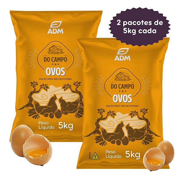 Kit 2 un DO CAMPO OVOS Ração para Aves de Postura 10kg