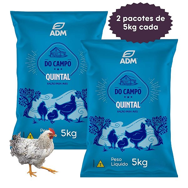 Kit 2 un DO CAMPO QUINTAL Ração para Aves 10kg