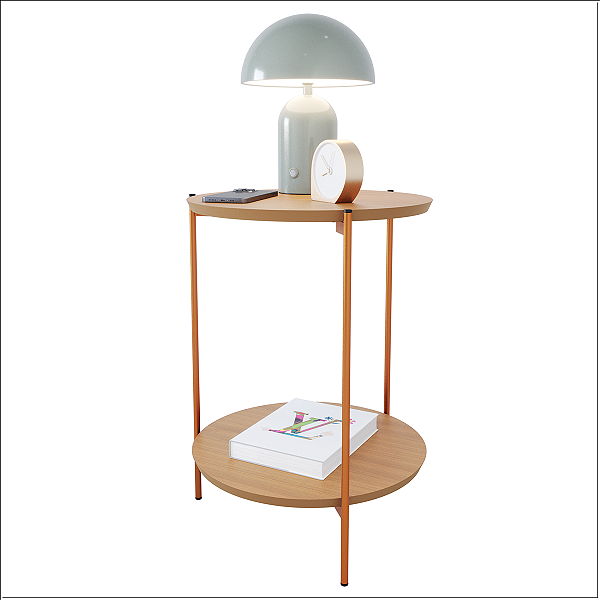 Mesa De Apoio Lateral Duda Nature/Bronze
