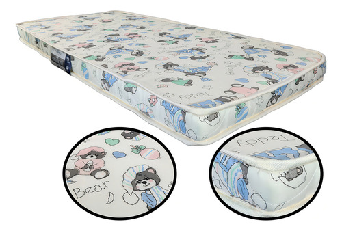 Colchao Baby p/ berço americano D18 LISO C/ PLAST 07cm X 1,30m X 60cm C218