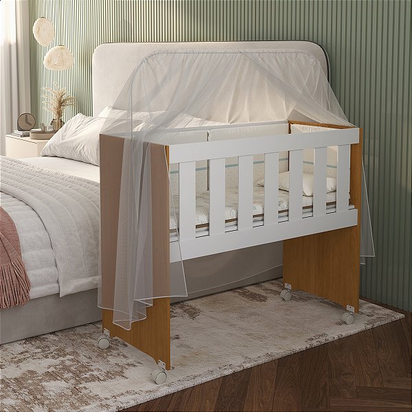 Mini Berço Rubi-Amadeirado/Branco