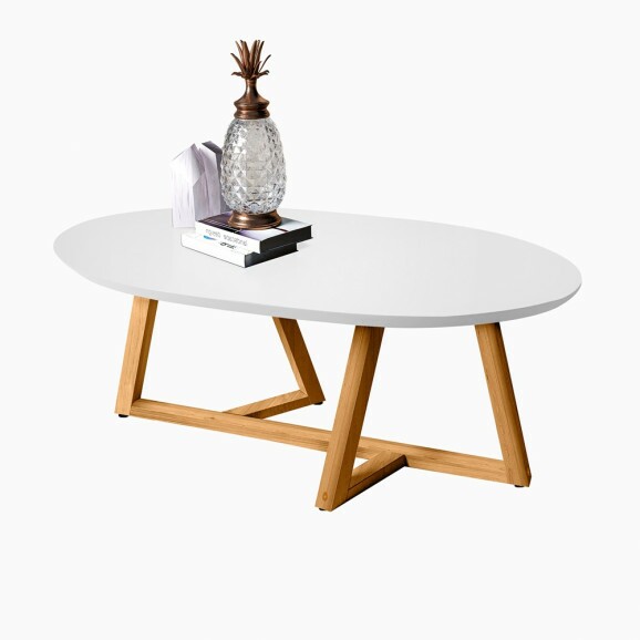 Mesa de Centro Classic Oval Tebarrot Branco