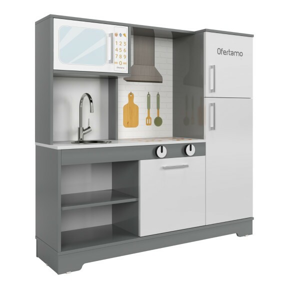 Cozinha Infantil c/ Refrigerador Elo Fit Cinza Connect