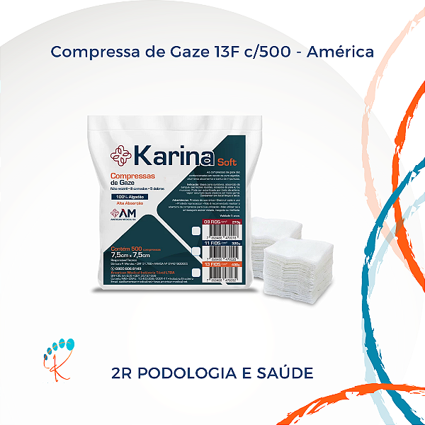 Compressa de Gaze 13F América c/500 – 100% Algodão Hidrófila