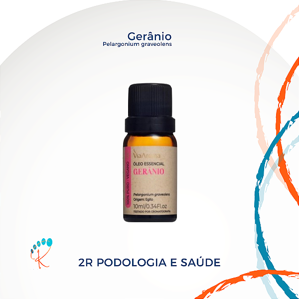 Óleo Essencial Gerânio Via Aroma 10ml | Aromaterapia