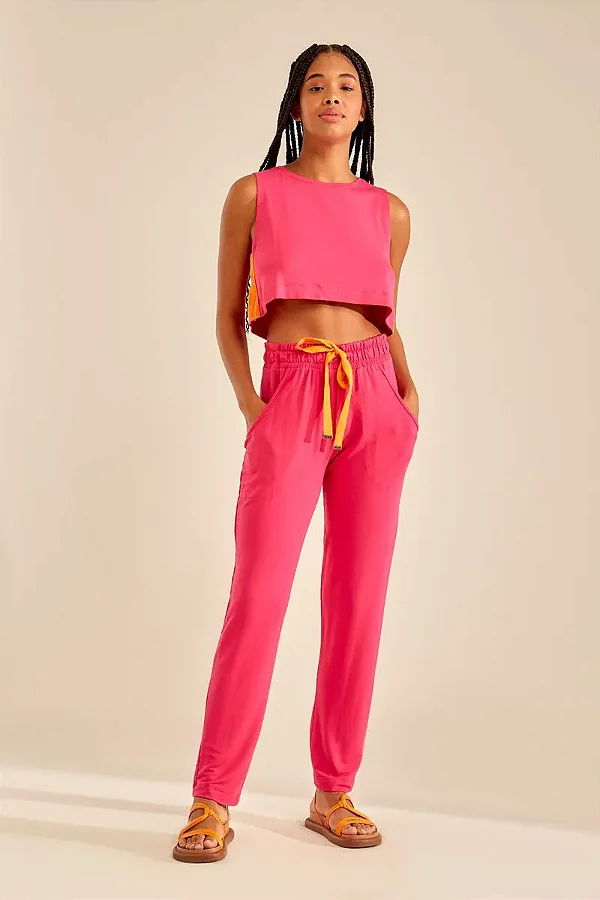Calça Oh Boy Moletom Cardarço Rosa P - Izibida
