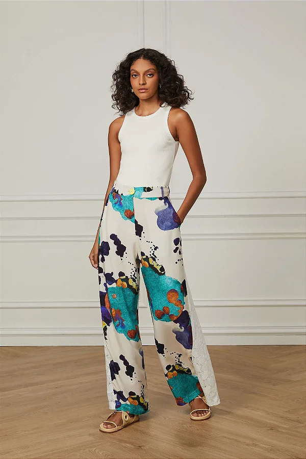 Calça Animale Pantalona Estampa Mancha G - Izibida