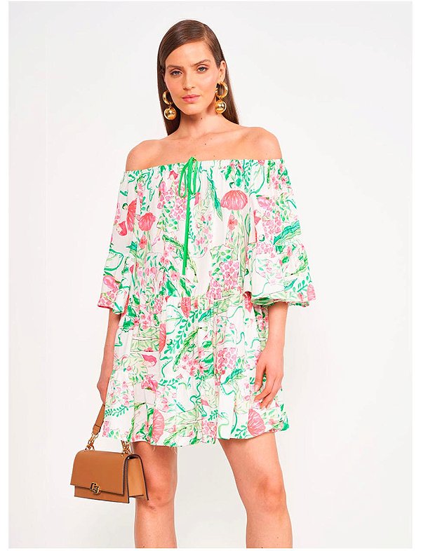 Vestido Colcci Com Babados Ombro A Ombro  P - Izibida
