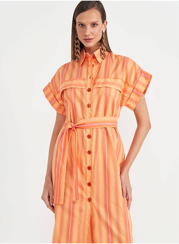 Vestido Colcci Alfaiataria Comfort Listrado G - Izibida