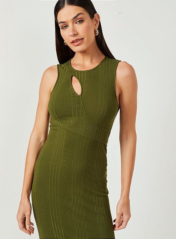 Vestido Colcci Canelado Com Recortes P - Izibida