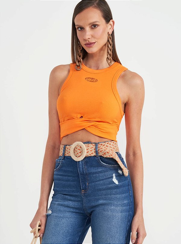 Blusa Colcci Canelada Com Detalhe Transpassado - Izibida