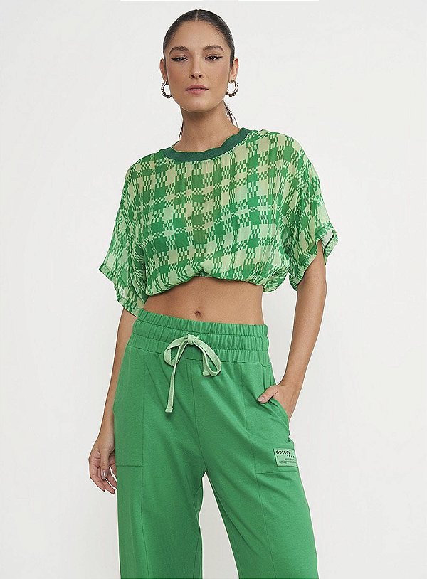 Blusa Colcci Cropped Com Elástico Sport Studio 38 - Izibida