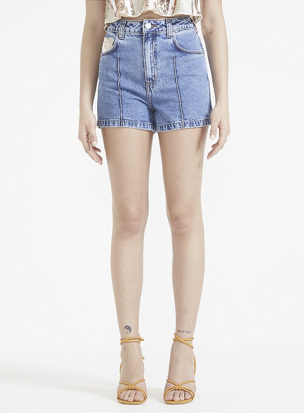 Short Jeans ForumSofia Detalhe Paetê 36