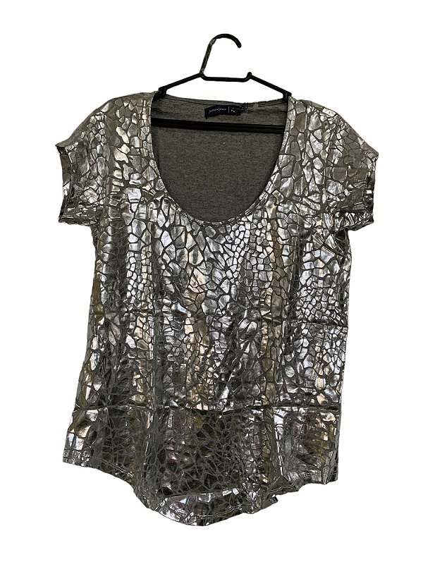 Blusa Barra Assimetrica Metalizada Juliana Jabour P - Duett