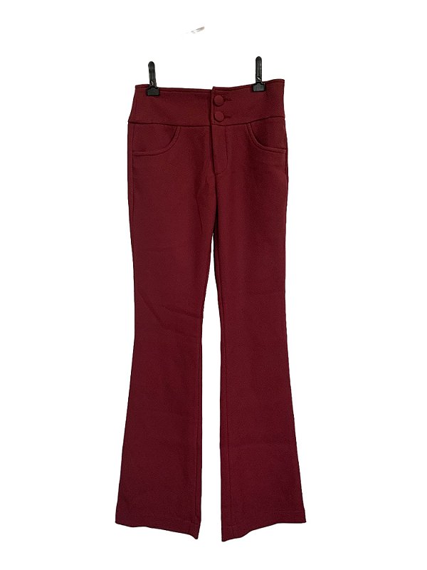 Calça Leeloo Paris Pala 2 Botões Vinho 38 - Duett