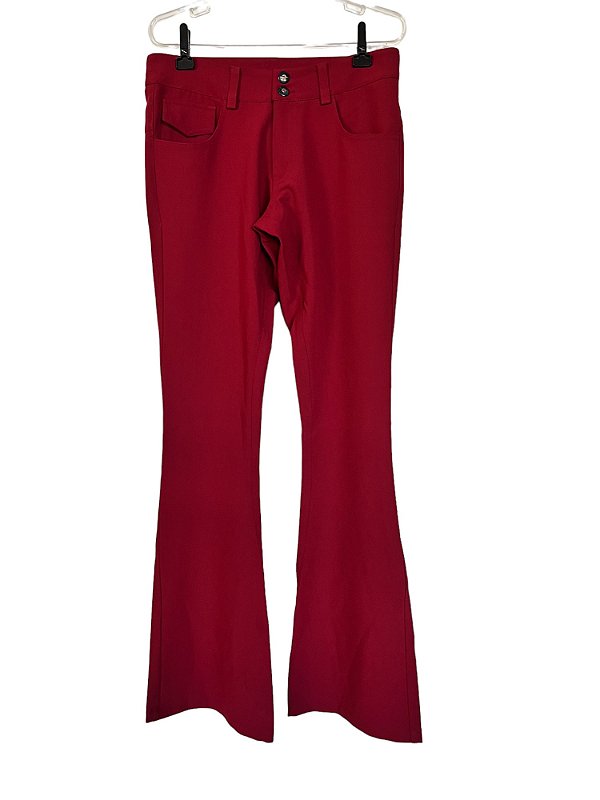Calça Flare Bolso Vermelho Tidsy 30 - Duett
