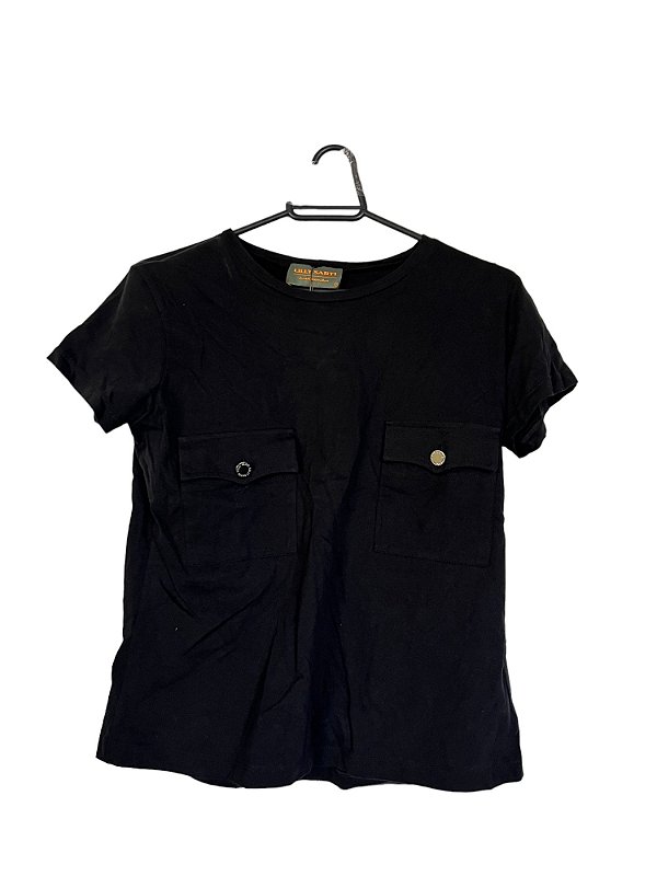 T Shirt Preta 2 Bolsos Lilly Sarti M/36 - Duett