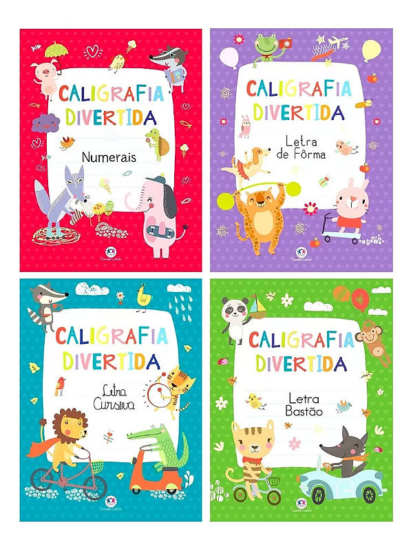 Coleção Para Alfabetização Caligrafia Divertida | Aprenda Letras E Números | 4 Livros