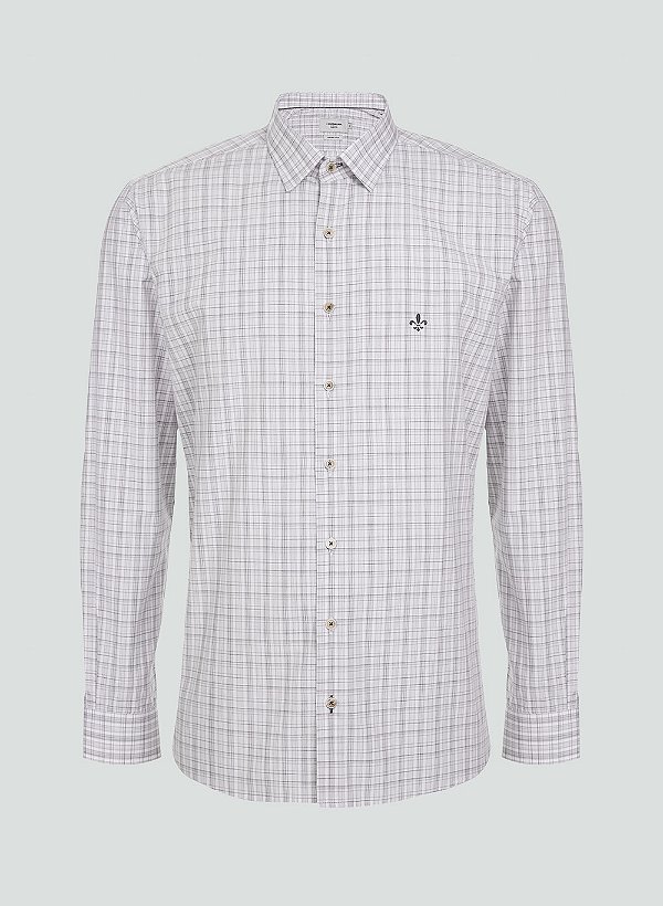 Camisa Manga Longa Comfort Space Dye Branco - Dudalina