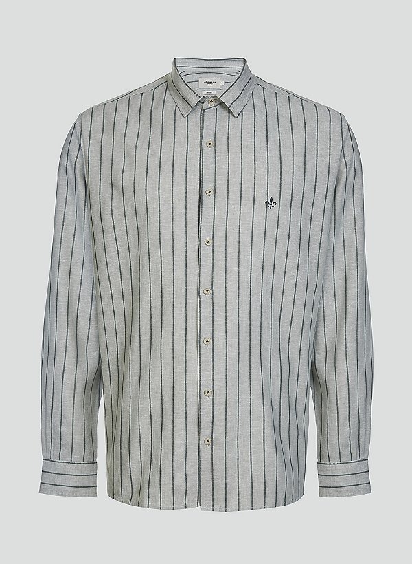 CAMISA Manga Longa COMFORT LINENBLEND VERDE CLARO - Dudalina