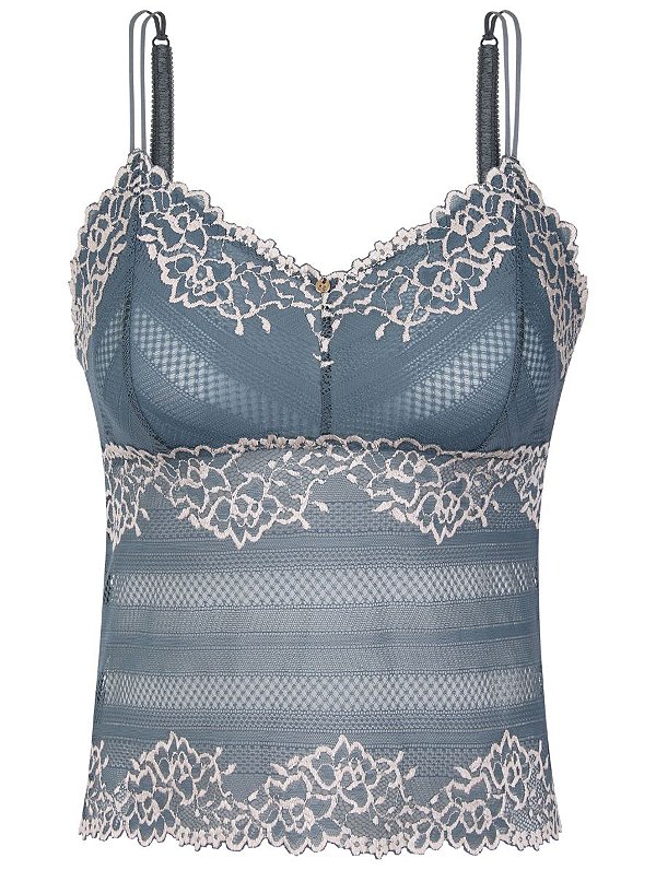 Blusa Alcas Finas Em Renda - Cinza Mineral - Hope