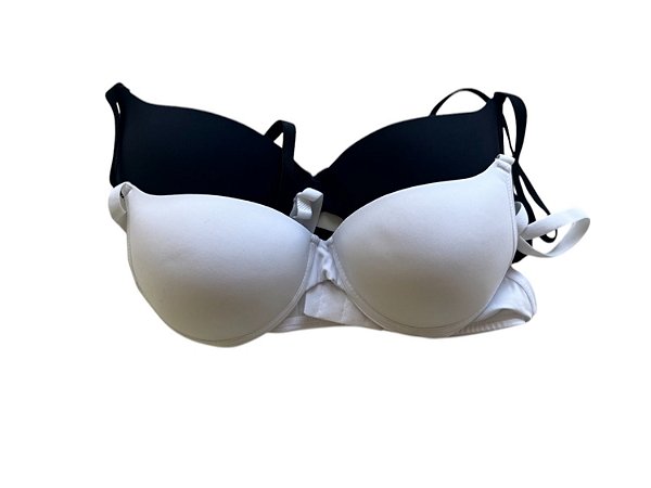 KIT COM 2 SUTIAS PUSH UP BASICO - PRETO/BRANCO  - BONJOUR