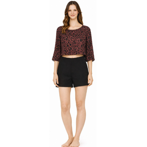 T-Shirt Cropped Onças Elixir Animal Print - Animale