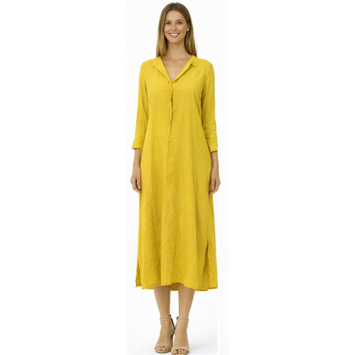 Vestido Mostarda Ocre com Elegância Minimal - Animale