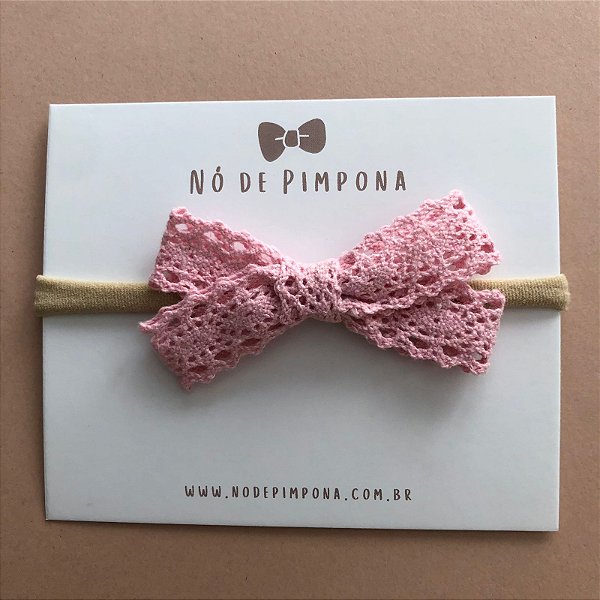 Faixa de Tecido Bebê Renda/ Algodão-  Rosa