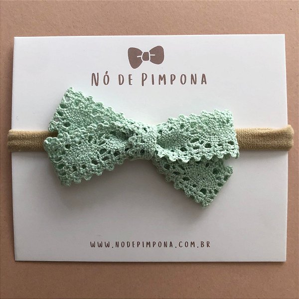 Faixa de Tecido Bebê Renda/ Algodão-  Menta