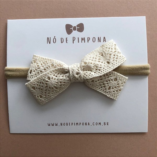 Faixa de Tecido Bebê Renda/ Algodão- Nude