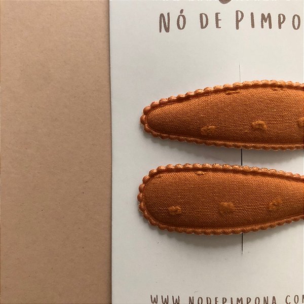 Conjunto de Presilha Tic Tac de Tecido - Terracota