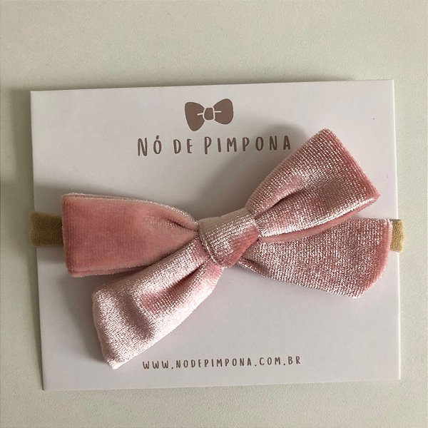 Faixa de Tecido Veludo para Bebê-Rosa Bebê