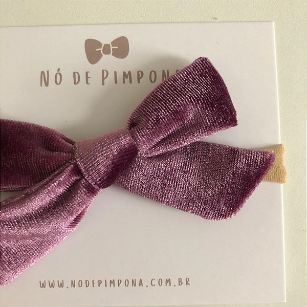 Faixa de Tecido Veludo para Bebê- Roxo