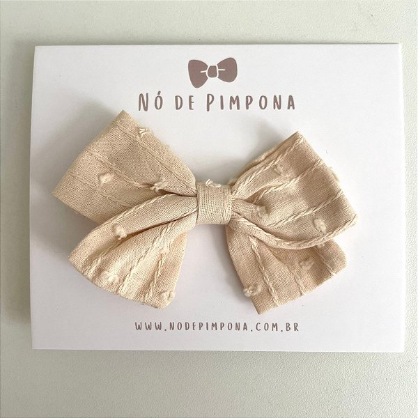 Laço de Tecido Algodão - Nude Claro