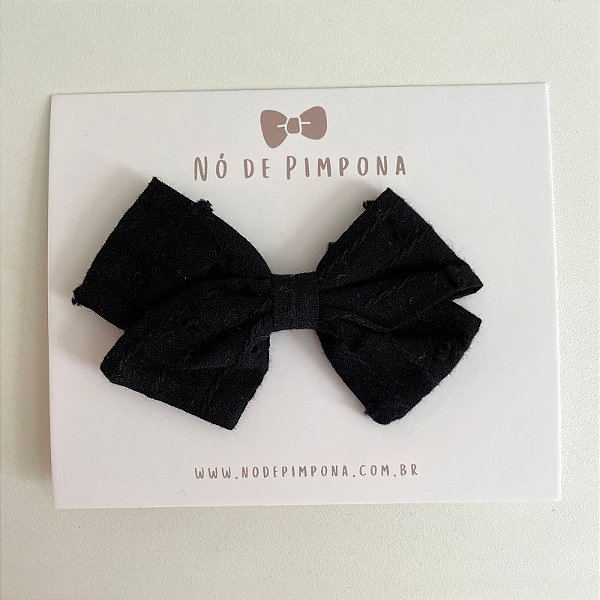 Laço de Tecido Algodão - Preto