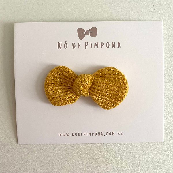 Laço de Tecido Algodão- Amarelo Mostarda