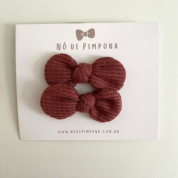 Dupla de Laços de Tecido Algodão - Marrom