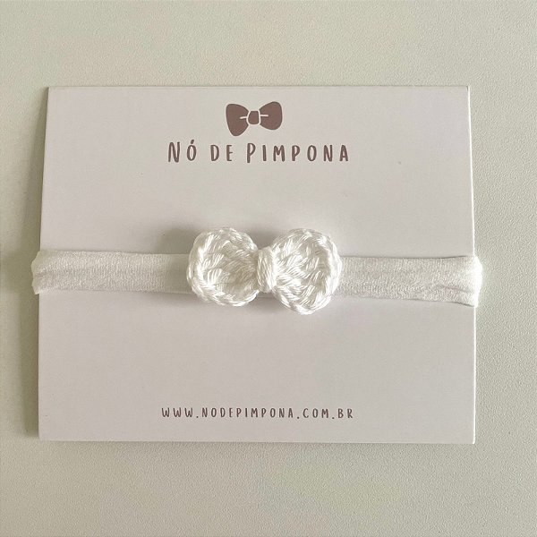 Faixa de Bebê Laço Crochê - Branco