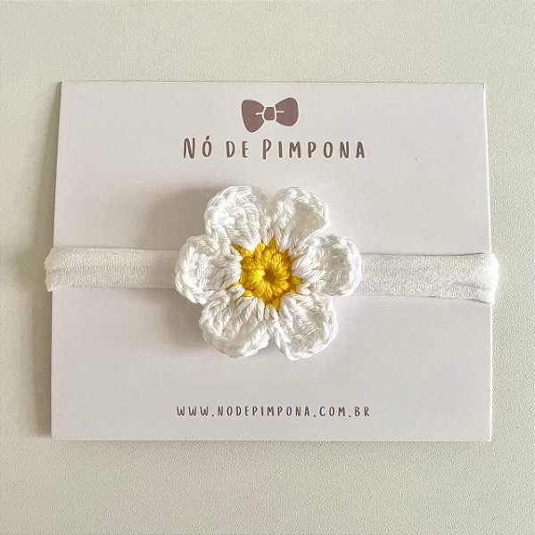 Faixa de Bebê Margarida Crochê