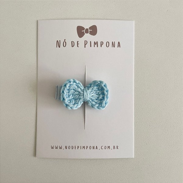 Clips de Laço de Crochê - Azul